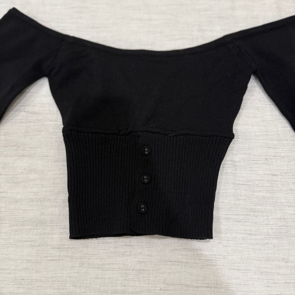 Off the shoulder black top